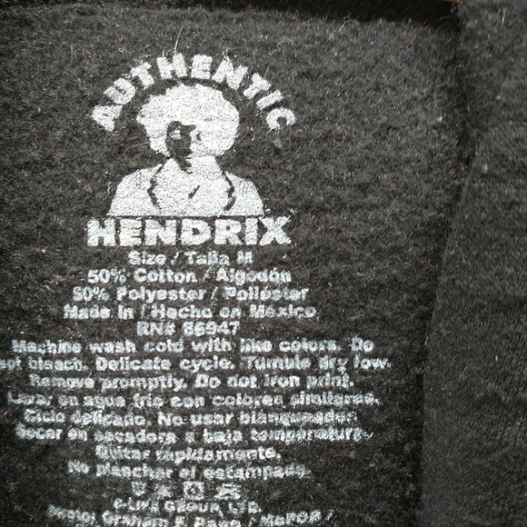 Authentic Hendrix Men's Jimi Hendrix Graphic Hoodie Black M Electric Ladyland - Picture 9 of 12